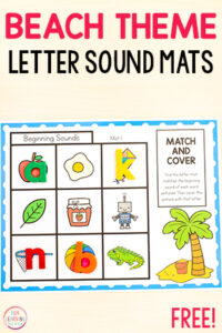 Free printable phonemic awareness letter sound isolation mats for your phonics centers in kindergarten and first grade.