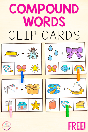Compound Word Clip Cards Free Printable
