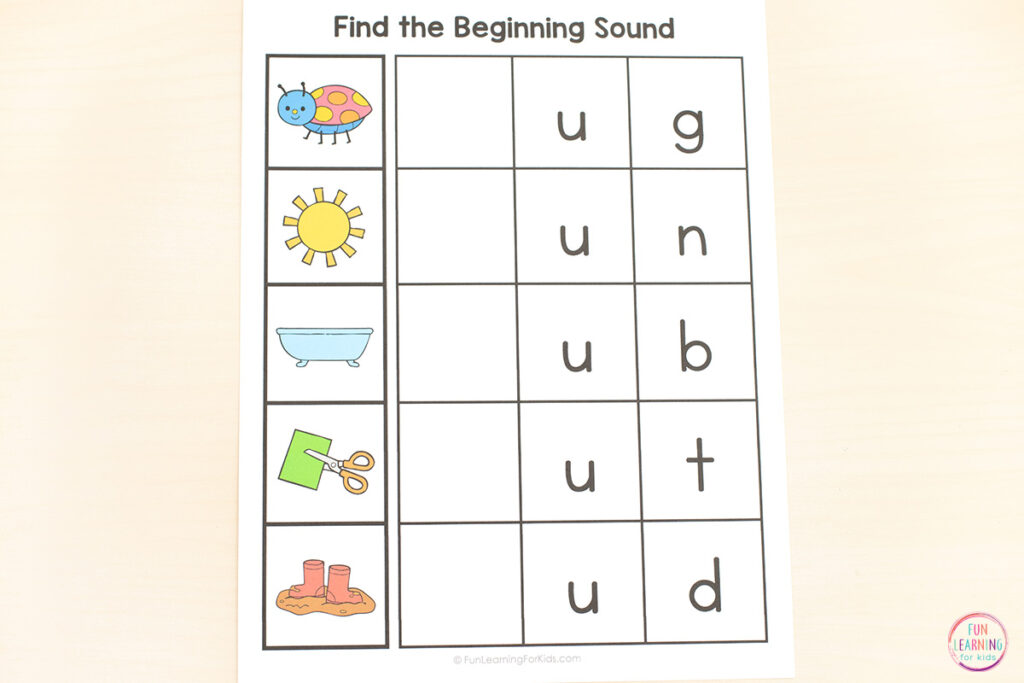 These missing sounds mats are a great way for kids to practice finding missing sounds and adding the correct letter to build completed CVC words.
