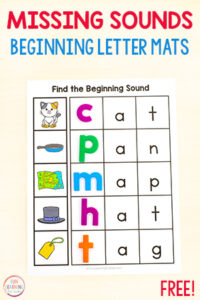 A hands-on phonics activity for adding missing sounds to CVC words.