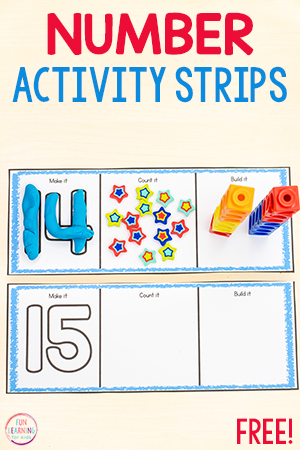 Number Activity Strips Free Printable
