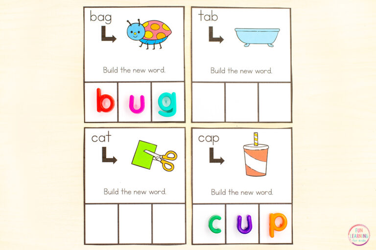 Printable Middle Sounds Phoneme Substitution Cards