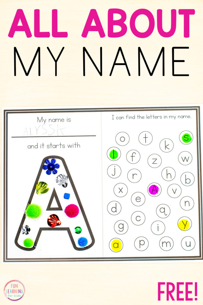 All about my name worksheets for learning names in preschool and kindergarten. This name activity is great for your all about me theme.
