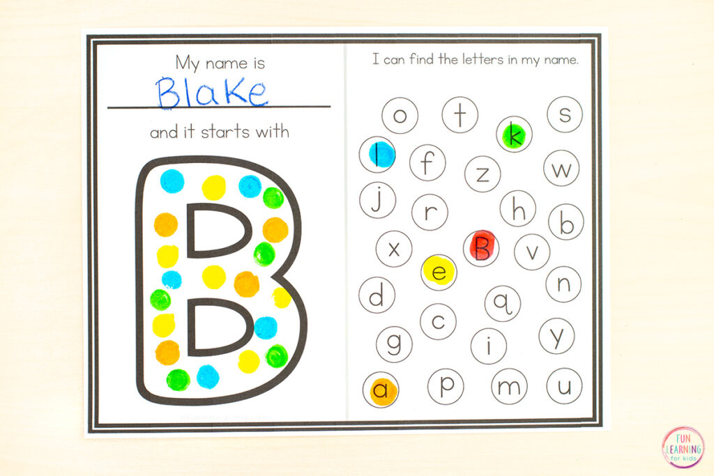 A free printable all about me name activity for kids.