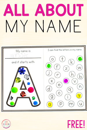 All About Me Name Worksheets – Letters in My Name