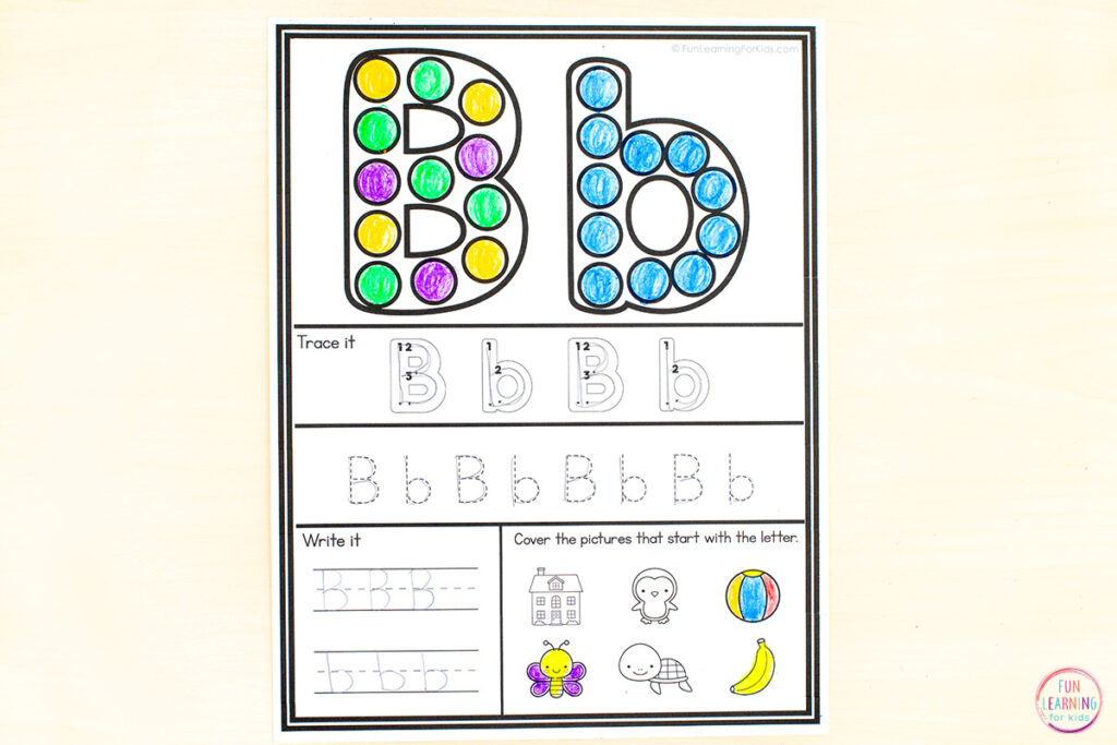 Learn letters and sounds in a fun way with these alphabet worksheets.