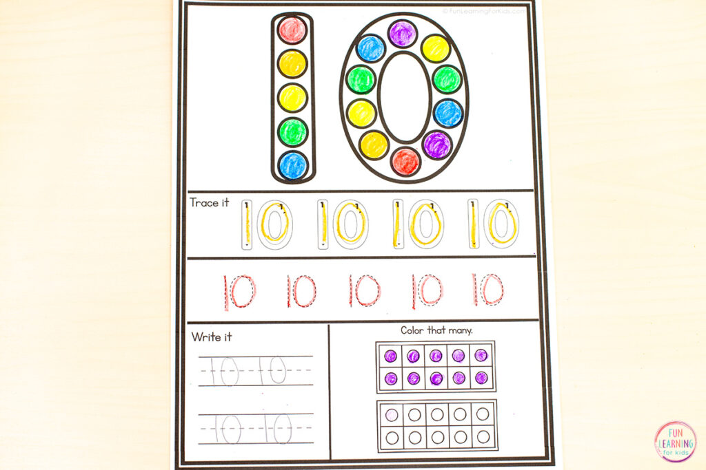 Grab these free printable number worksheets for learning numbers 0-20 in math centers, for at-home practice, homeschooling and more.