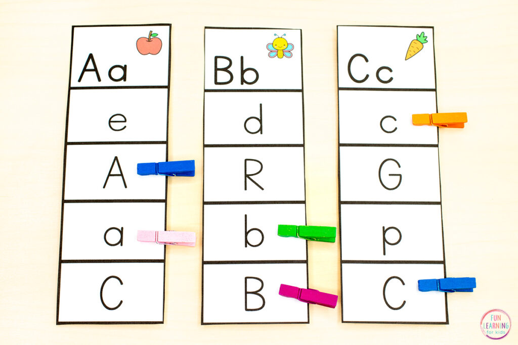 Letter recognition alphabet activity for your alphabet centers or literacy centers in preschool and kindergarten.