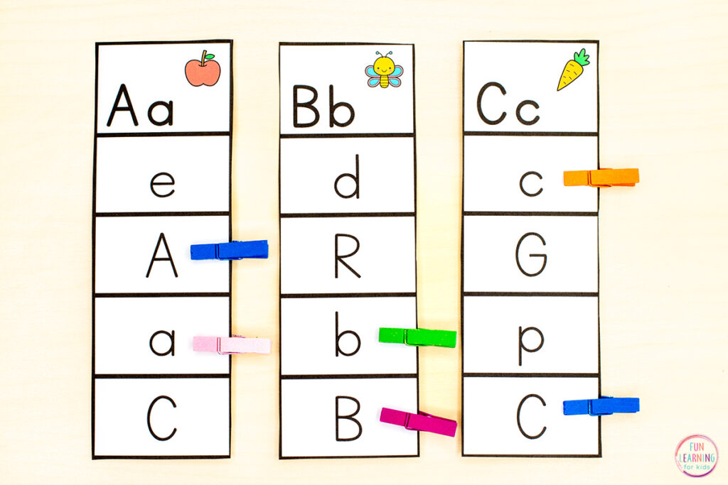 Learn letters with a hands-on letter identification activity.