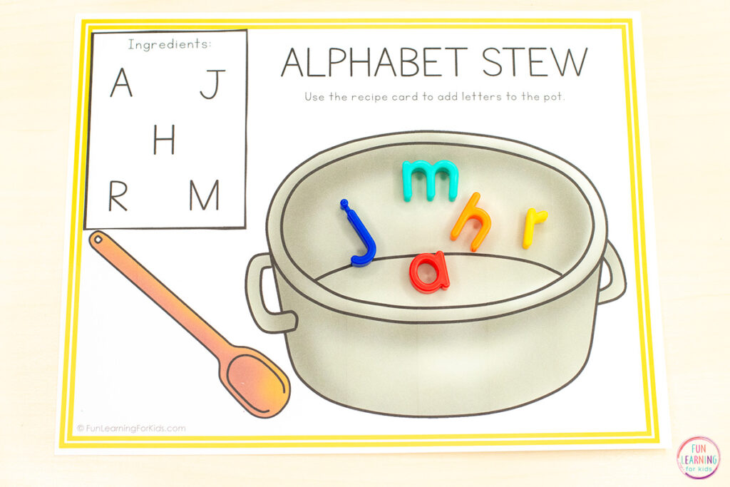 Letter recognition alphabet mats for kids.