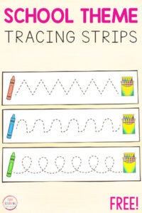 Pre-writing fine motor tracing strips for kids in preschool, pre-k and kindergarten.
