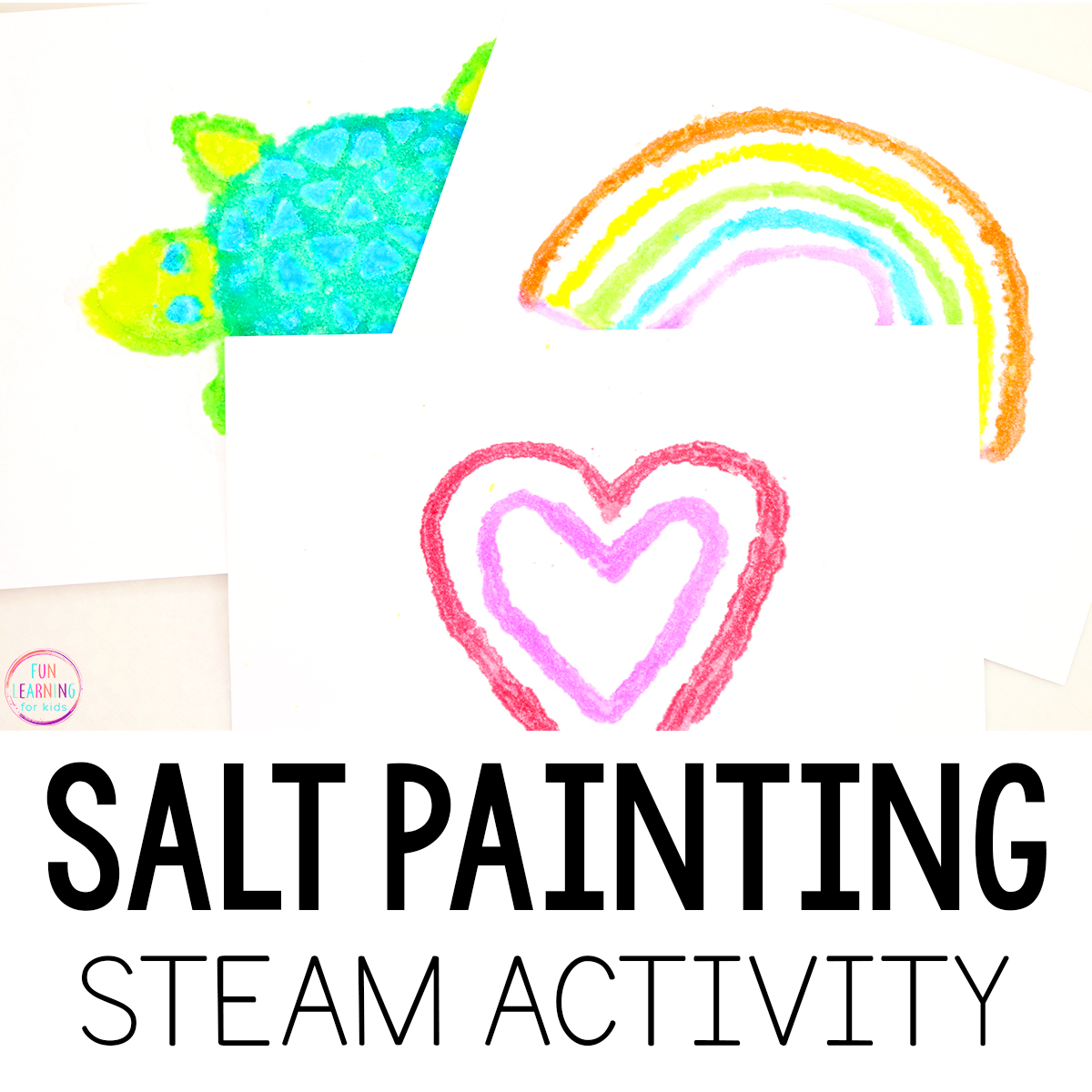 Salt Painting STEAM Activity for Kids FB