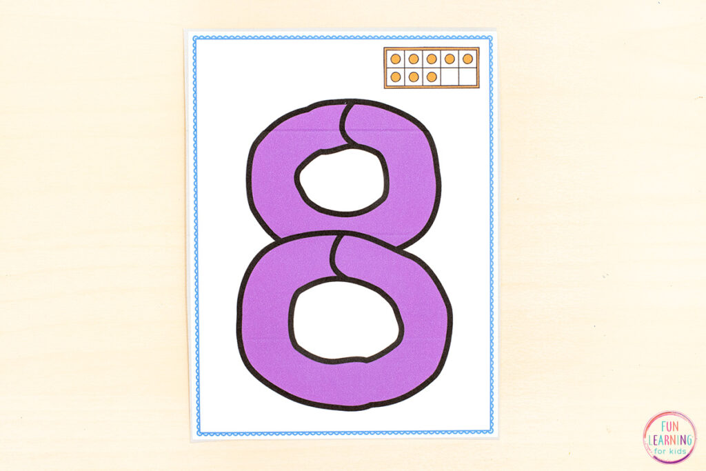 Play dough number task cards for learning numbers 0-20. Add them to your math centers of soft start routines for fun and learning.