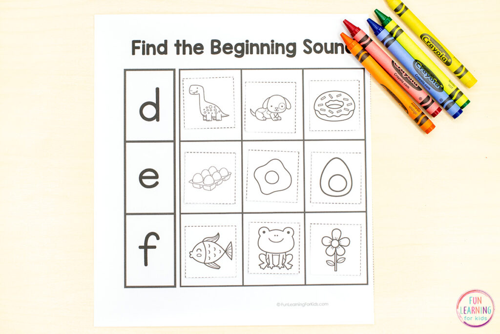 Grab these alphabet worksheets to work on beginning phoneme isolation and letter sounds.