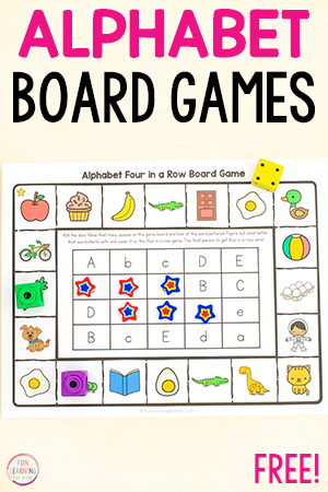 Alphabet Four in a Row Board Game – Beginning Sounds Game