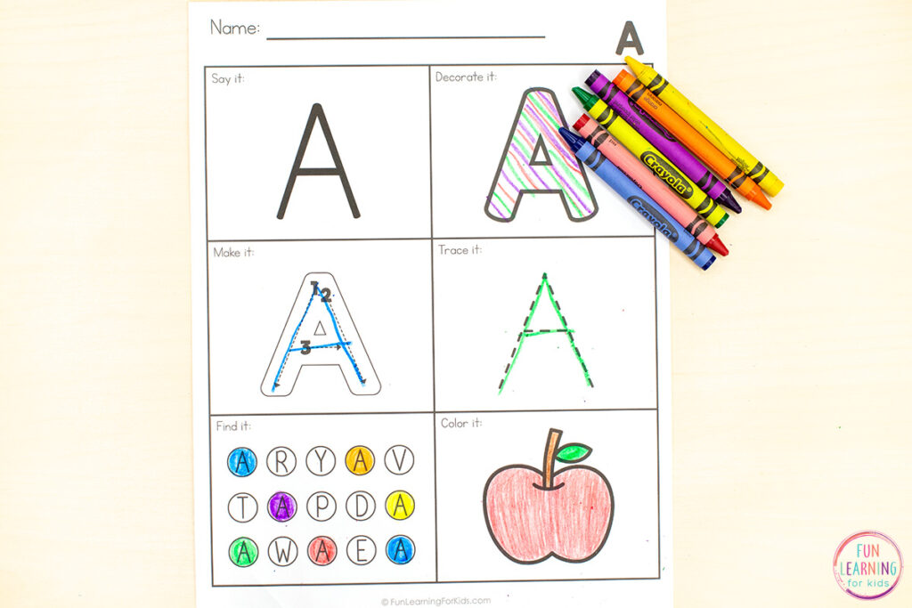 Teach letters with these uppercase and lowercase alphabet worksheets.