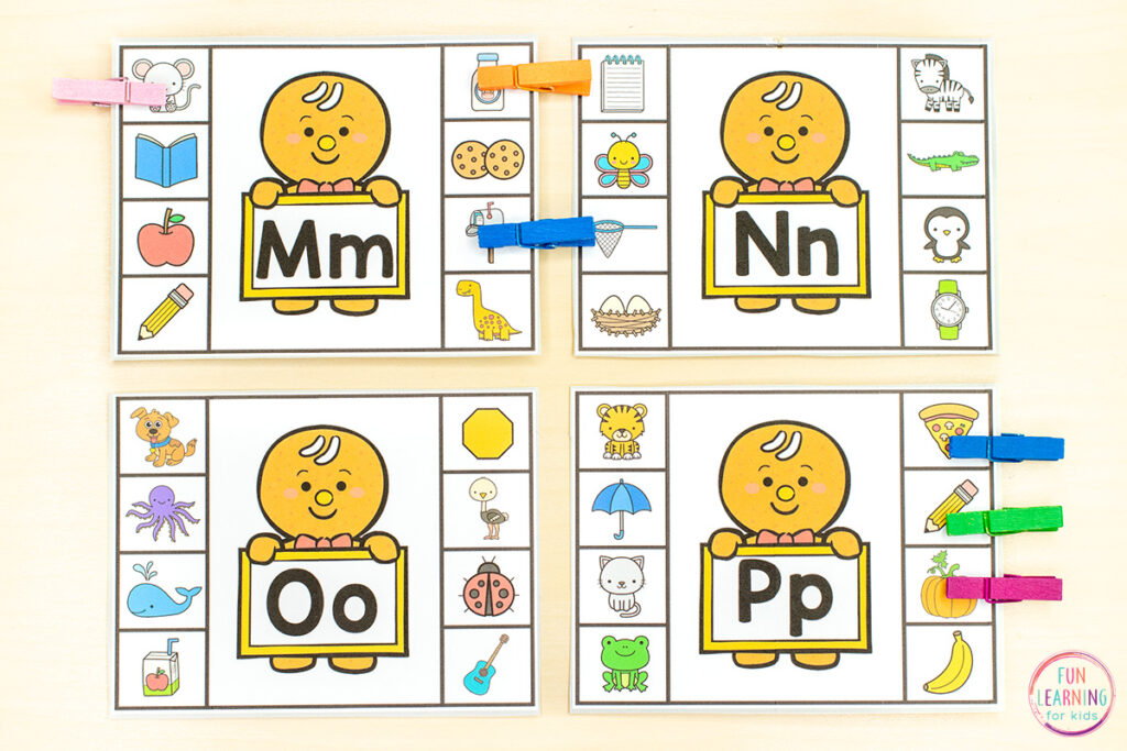 These gingerbread alphabet beginning sounds task cards will make learning letter sounds lots of fun this holiday season.