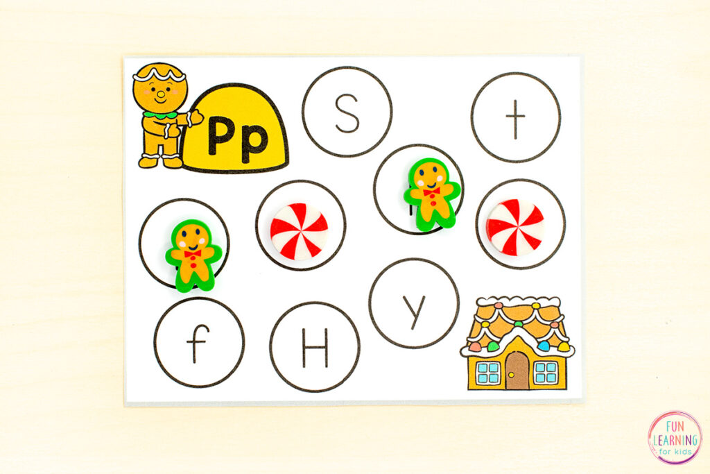 Free printable alphabet activity for your gingerbread theme.