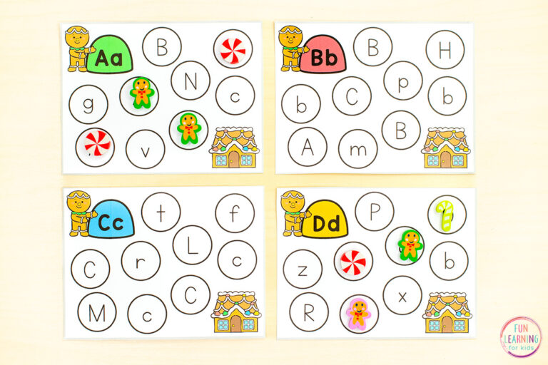 Gingerbread Alphabet Letter Recognition Task Cards