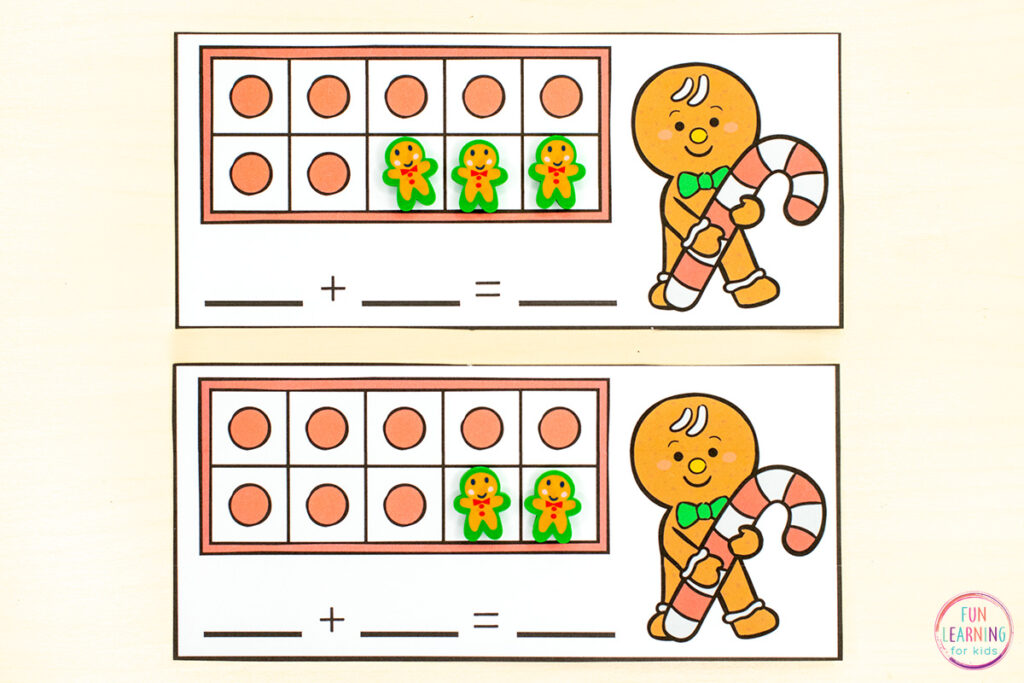 A fun gingerbread number sense activity for Christmas.