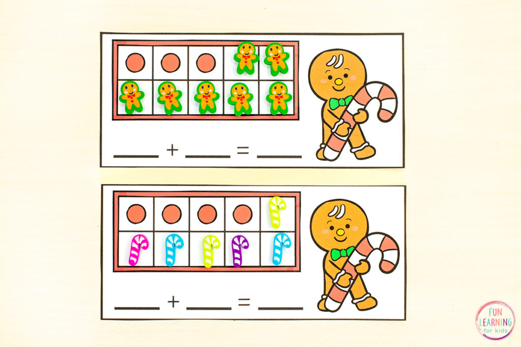 Gingerbread theme math centers activity.