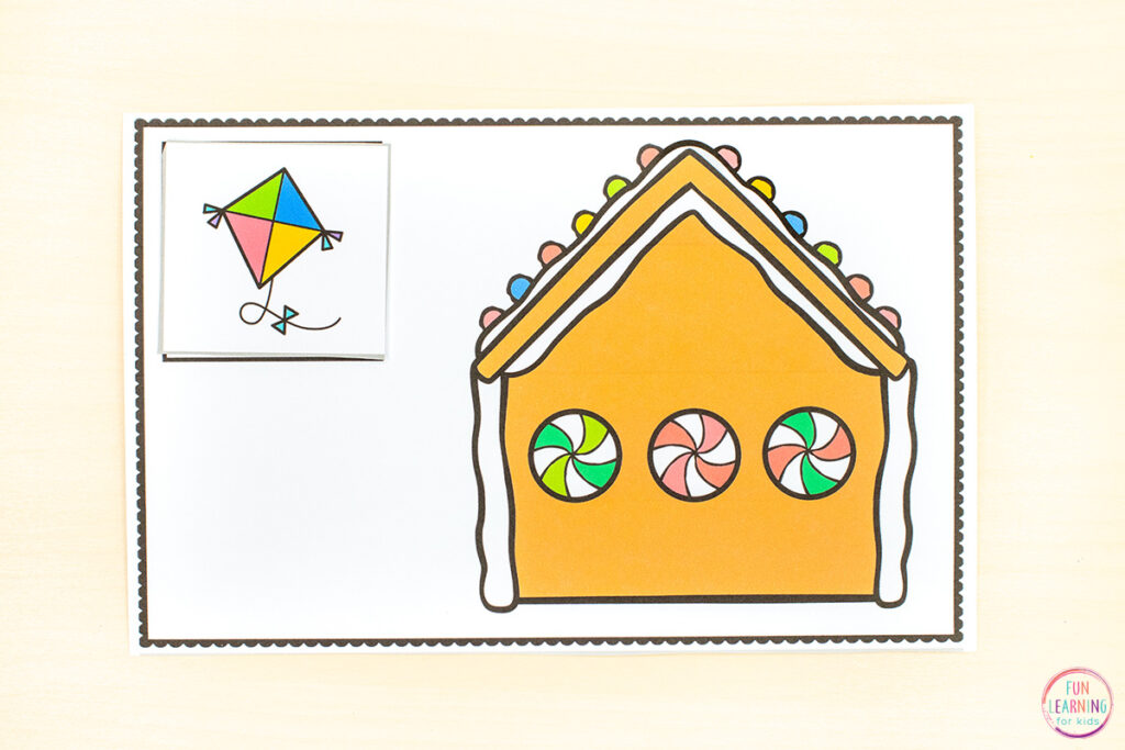 Free printable phonemic awareness lesson for your gingerbread theme.