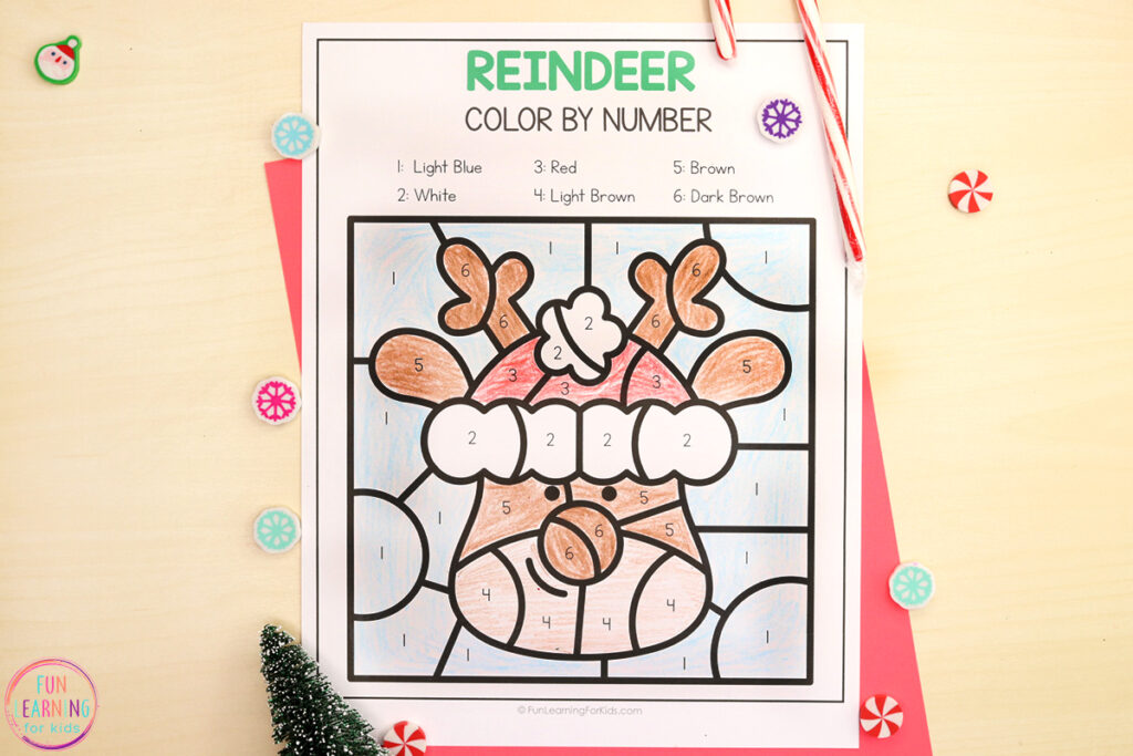 Reindeer Color by Number