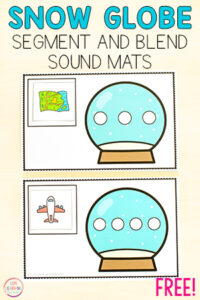 Winter phonemic awareness activity mats for kids.