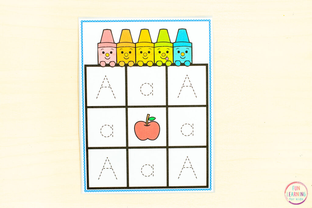 Alphabet letter tracing cards for learning to write letters of the alphabet in kindergarten or preschool.