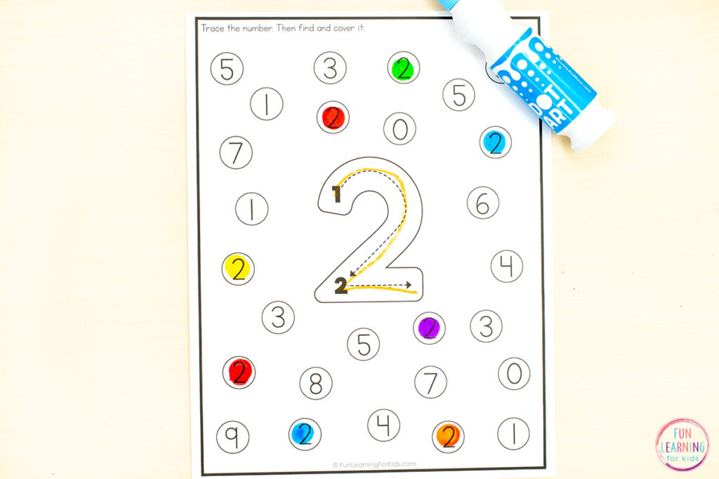 Trace and find number worksheets for learning to write numbers and build  number sense.