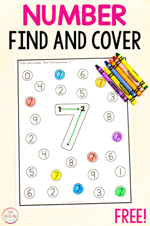 Number Find and Cover Worksheets