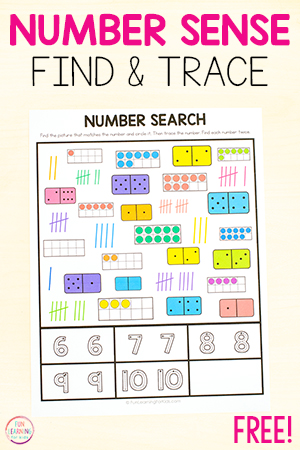 Number Sense Search and Find Worksheets