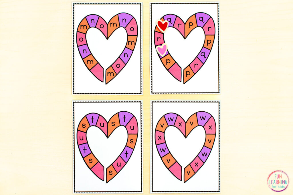 Practice letters and letter sounds with these Valentine's Day alphabet games.
