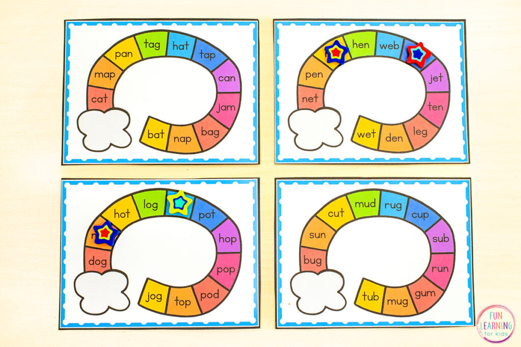 A fun rainbow theme CVC words activity for your literacy centers this spring.