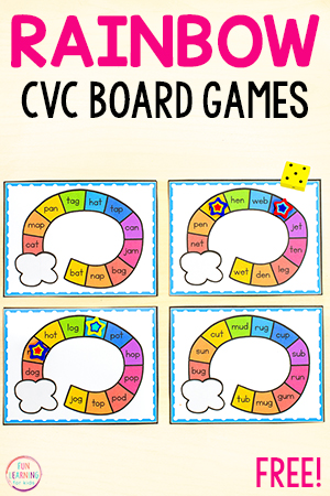 Rainbow CVC Board Game Task Cards