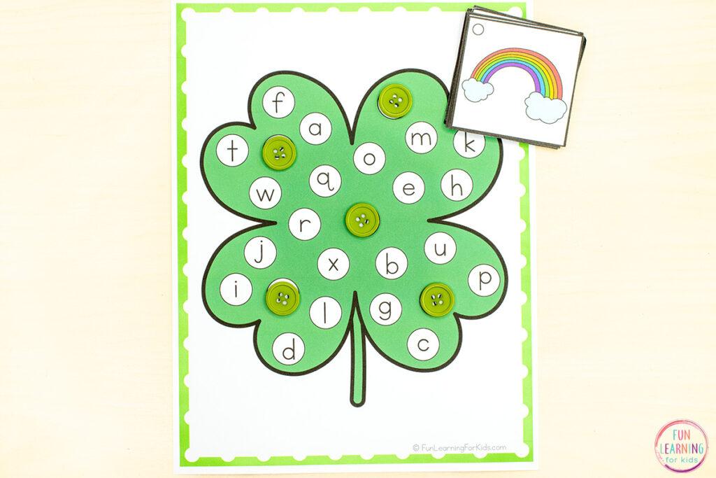 Teach letters and letter sounds with a fun, hands-on St. Patrick's Day alphabet activity.