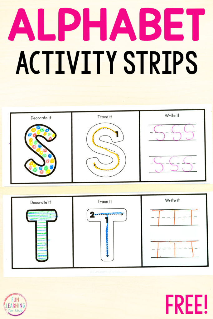 Alphabet worksheets for letter formation and letter tracing practice.
