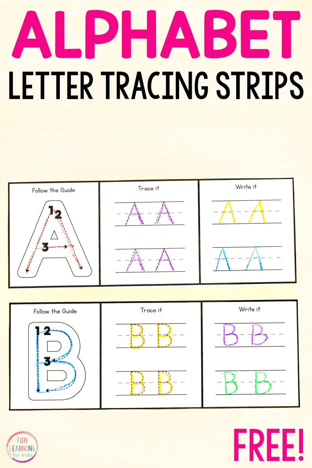 Alphabet Formation Letter Tracing Strips