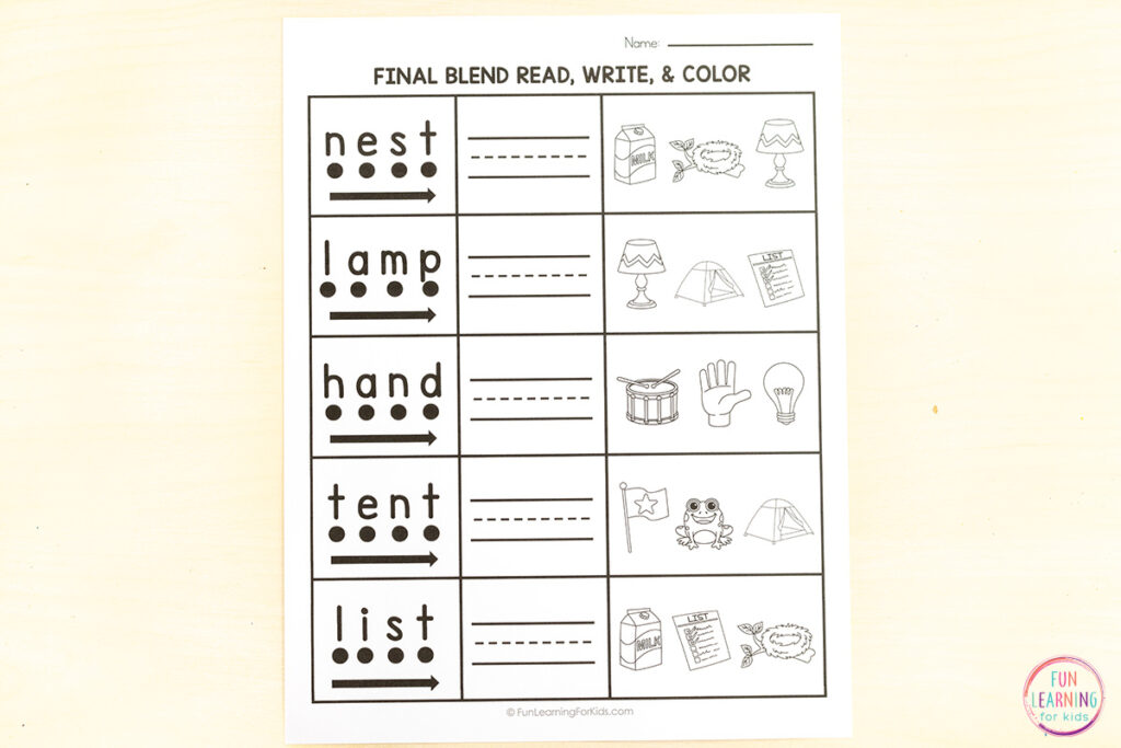 Give the kids a fun way to practice blending and segmenting words with consonant blends when you use these engaging worksheets.