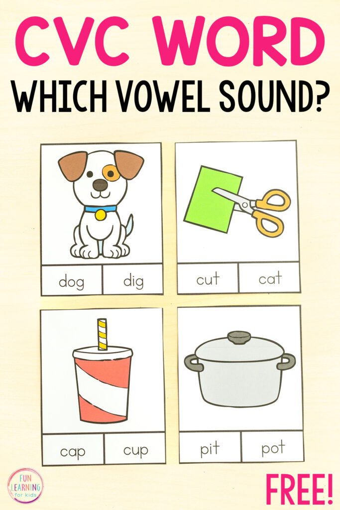 CVC word reading activity phonics practice with words that look and sound similar.