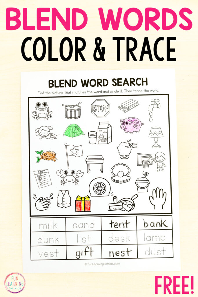 Phonics worksheets for practice with reading words with consonant blends.