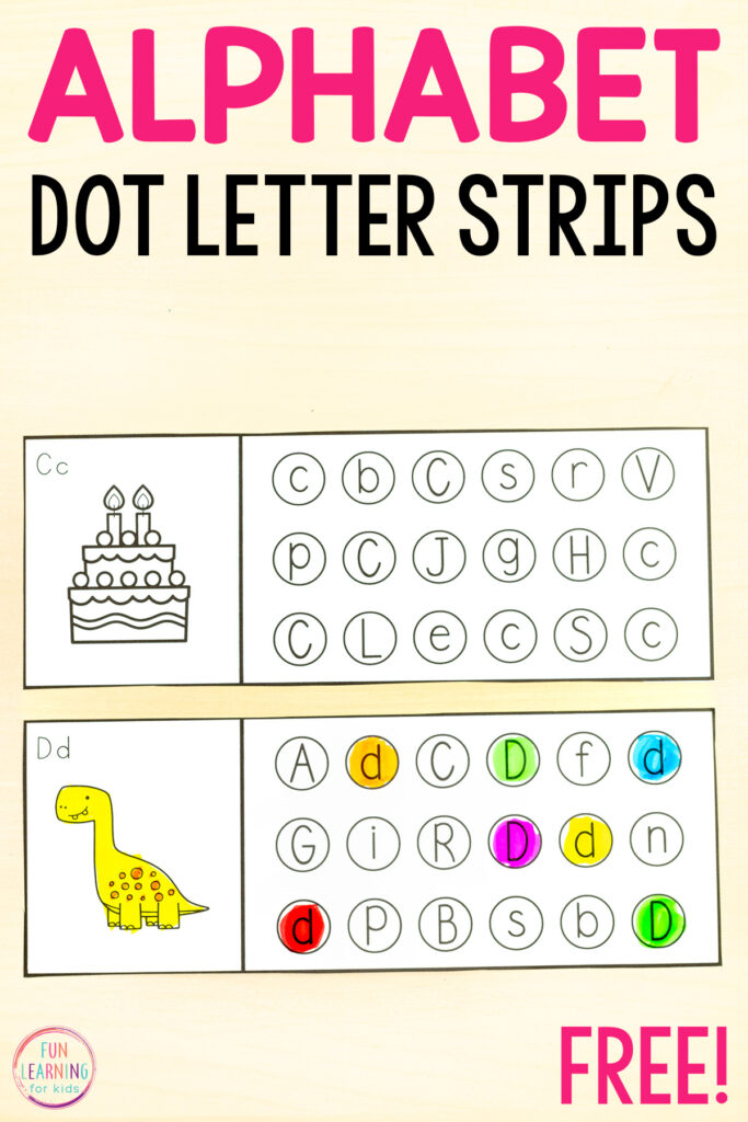 Free printable alphabet dot the letter worksheet activity for kids to learn letter recognition and letter sounds.