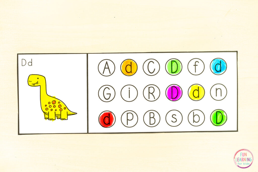 Dot the letter alphabet practice pages for kids.