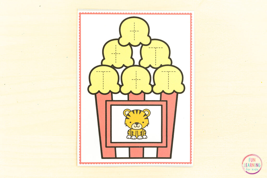 Letter tracing task cards for kids who are learning letter formation.