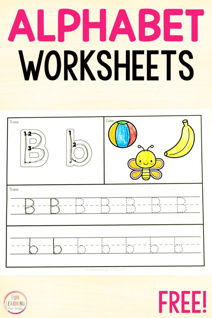 Alphabet letter tracing worksheets for practice with letter formation, letter tracing and handwriting.