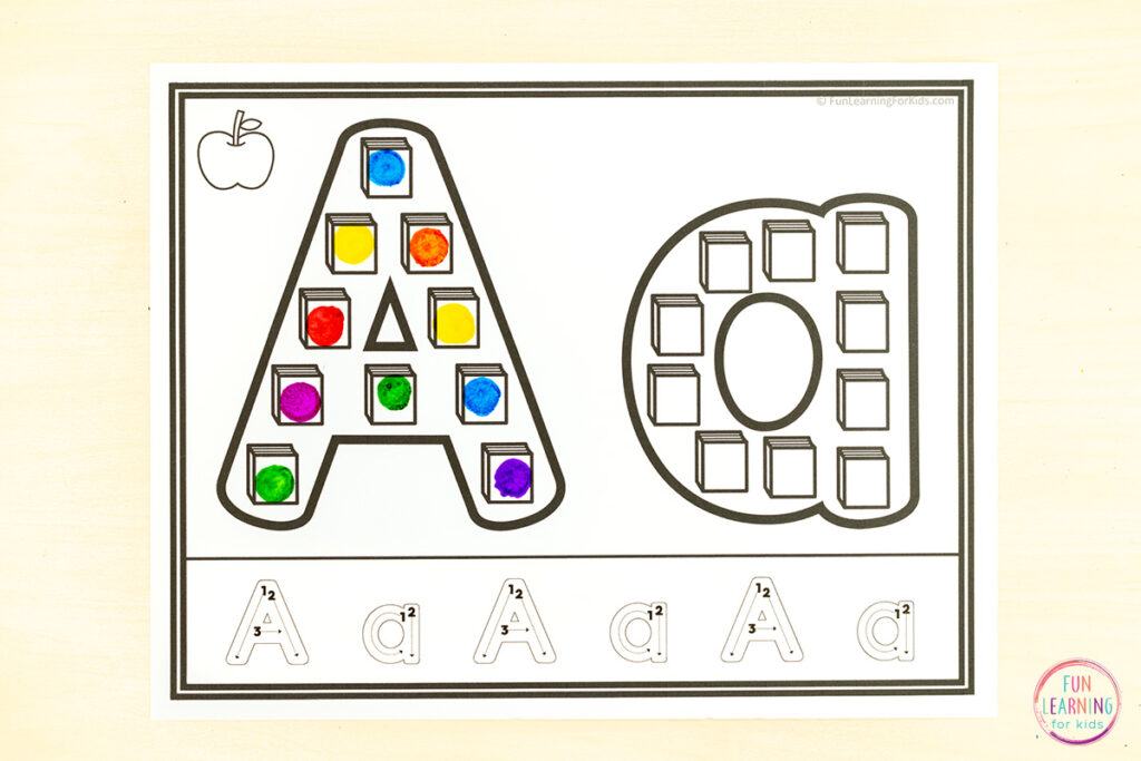 Alphabet letter recognition and letter formation worksheets.
