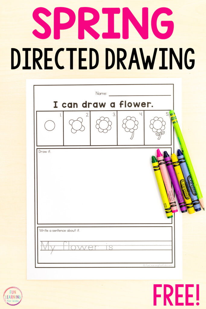 Spring directed drawing sheets for learning to write sentences and draw spring related objects.