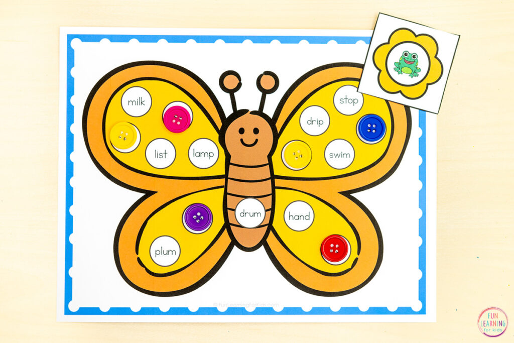 Use this butterfly consonant blend activity during your spring phonics centers.