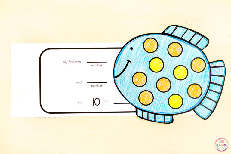 Numbers 10 Fish Exercise Fish Making Ten Math Craft: Number Sense Math Activity