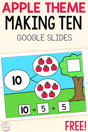 Digital Apple Tree Making 10 Activity for Kindergarten